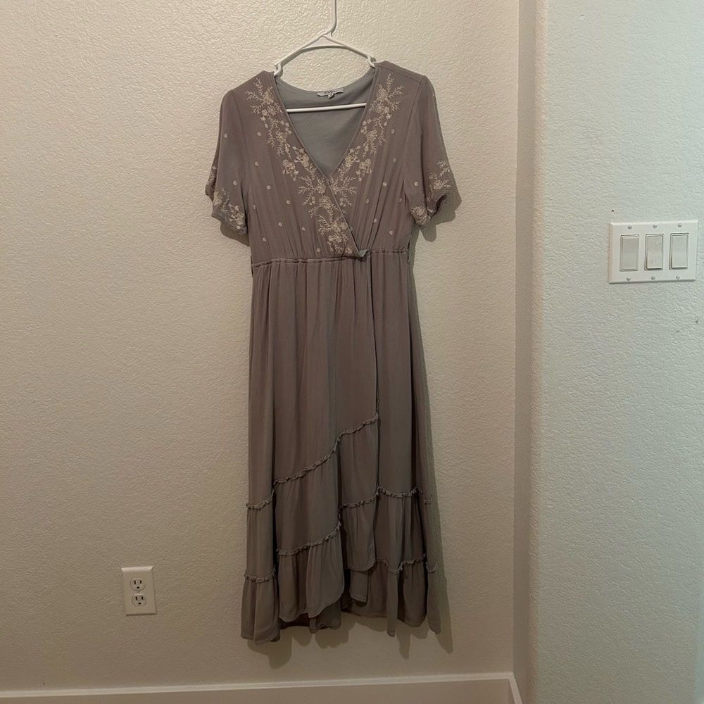 Polagram grey wrap dress. Size M